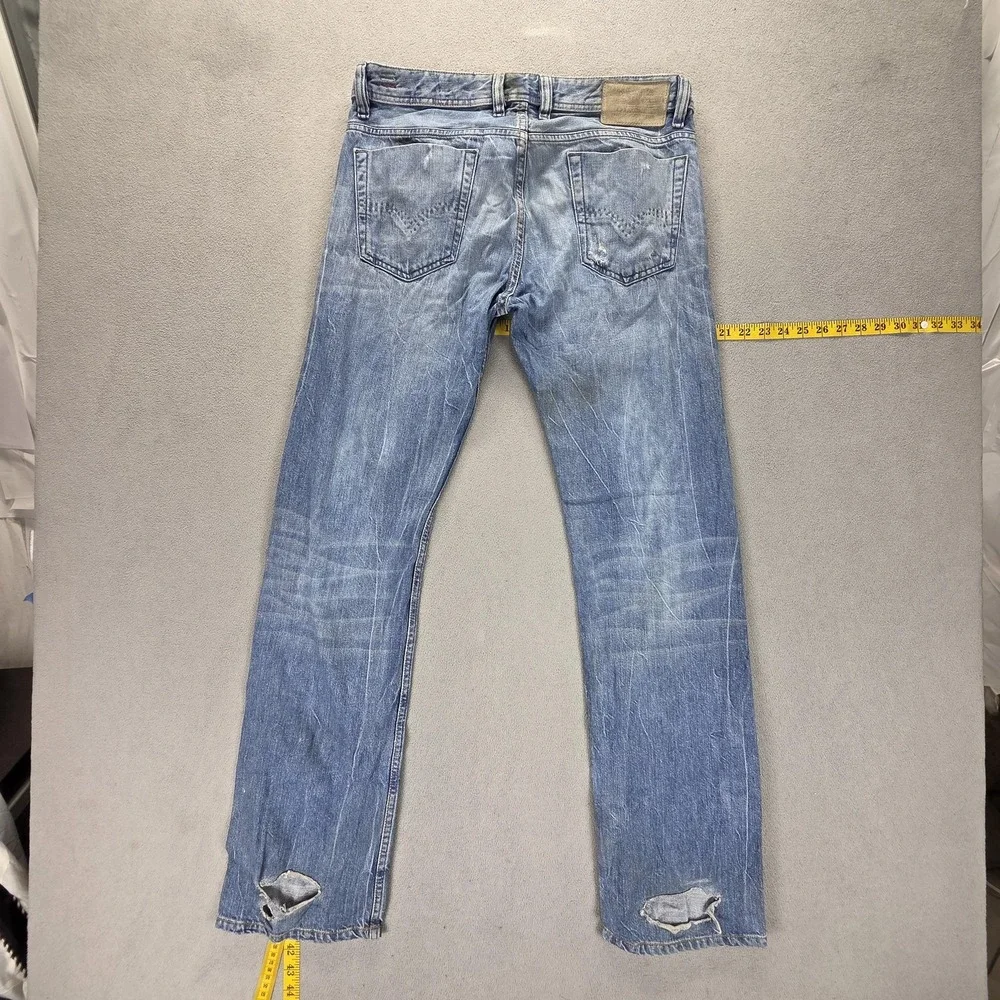 Diesel Jeans Mens 30x32 Blue Viker-R-Box Straight Distressed Made Italy 008MY